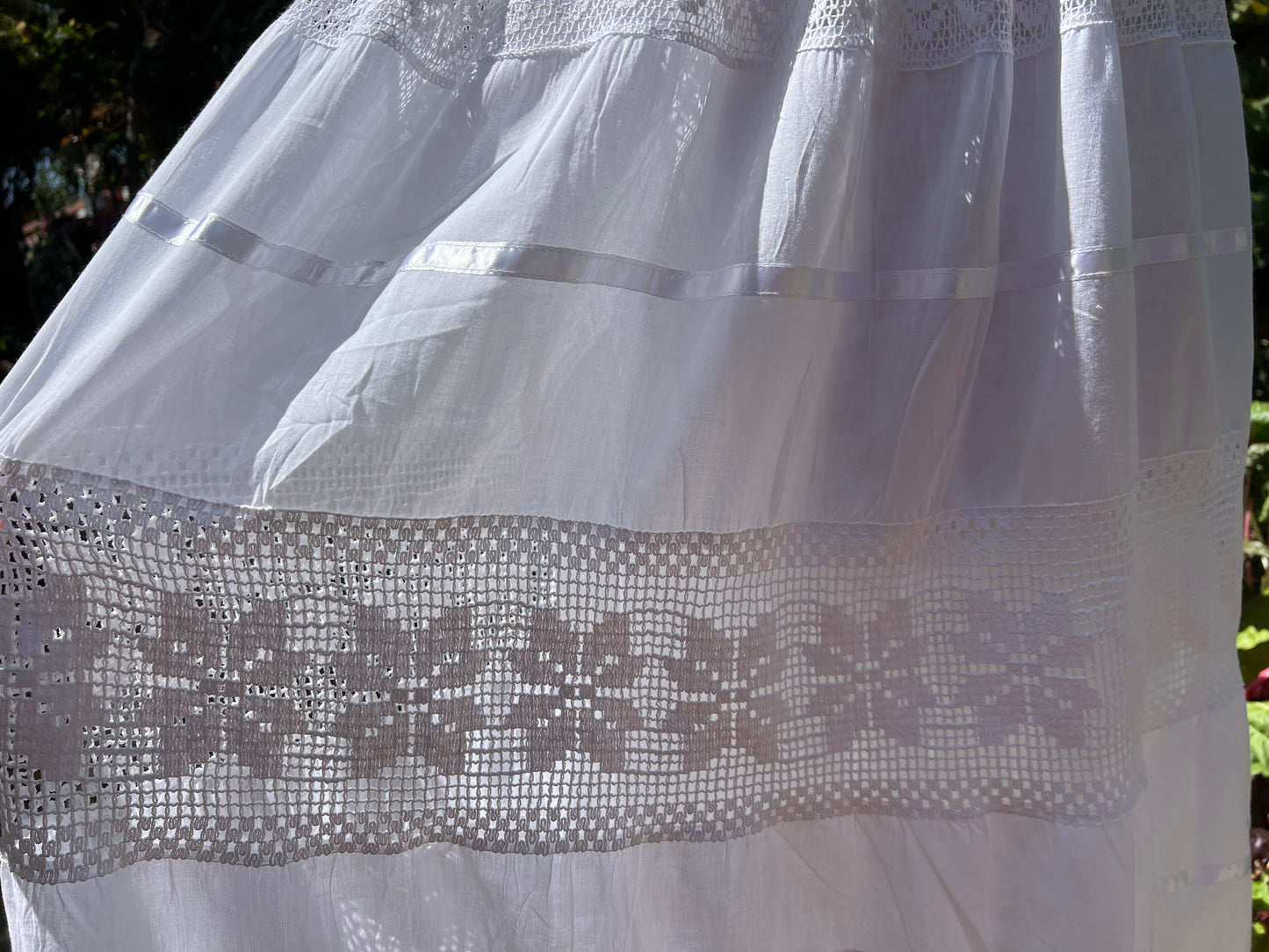 Summer light white cotton dress