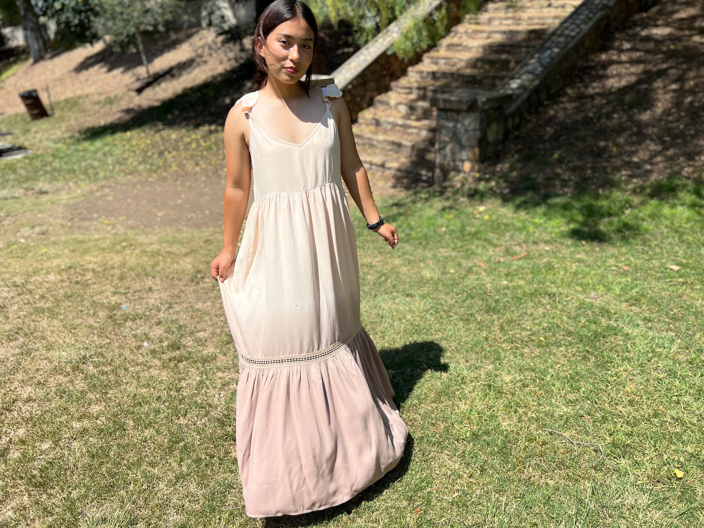 Light flowing long rayon dress