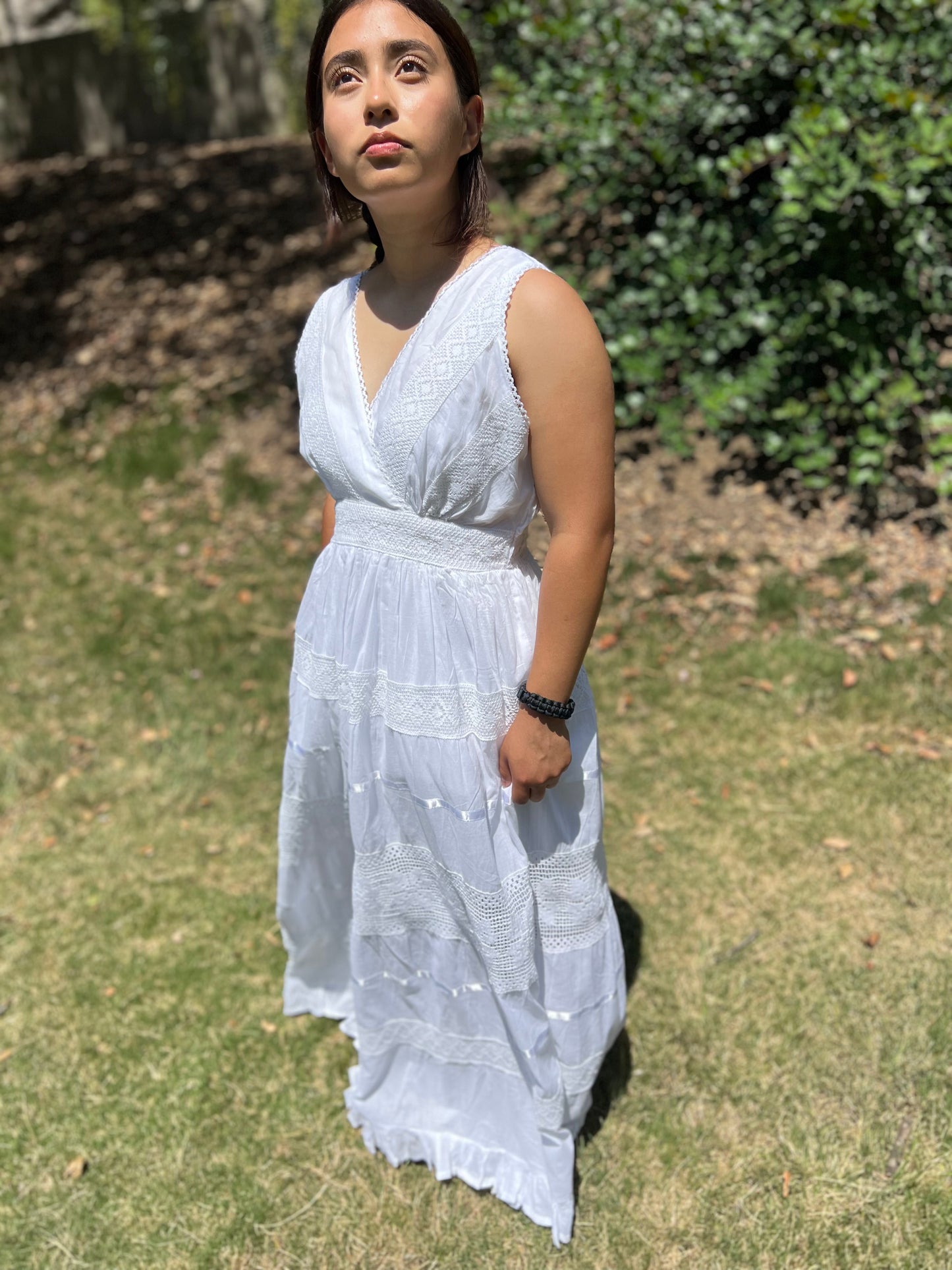 Summer light white cotton dress