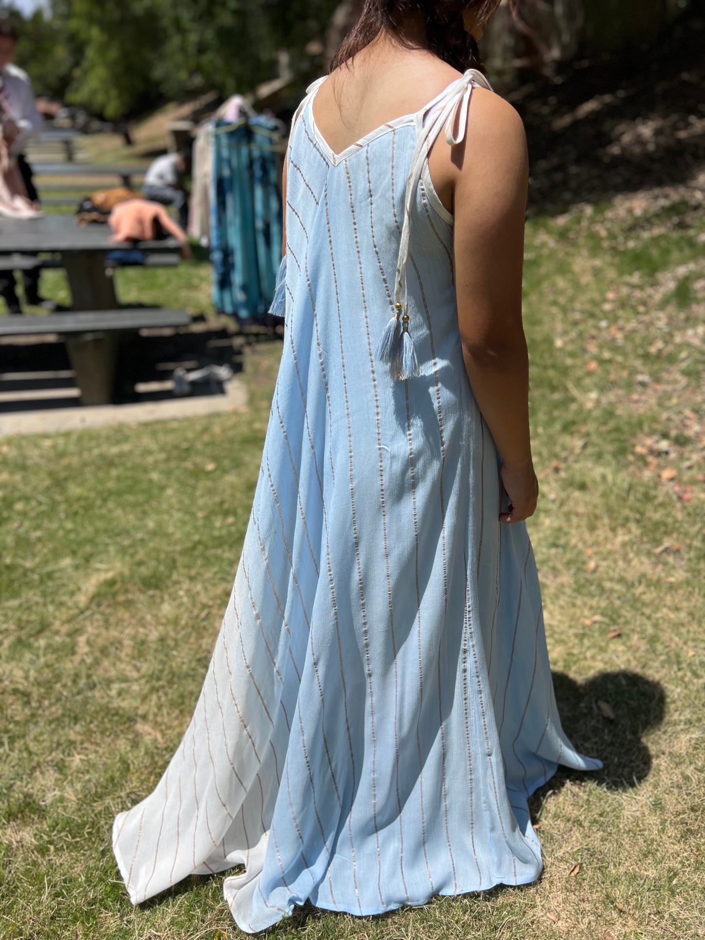 Very light flowing and comfortable dress.